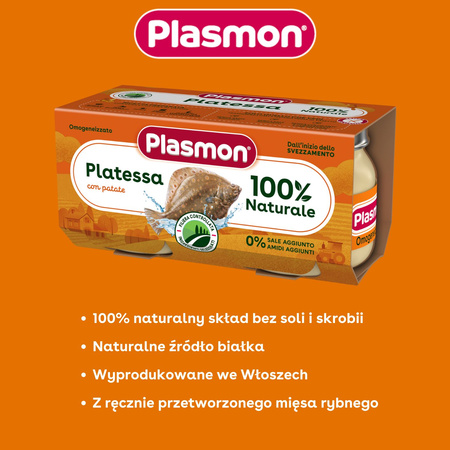 PLASMON Obiadek Flądra z ziemniaczkami 2x80g 3 op.