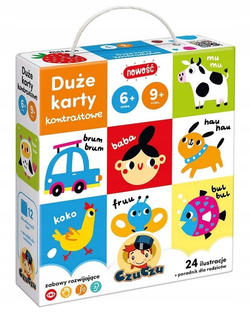 CZUCZU Duże karty kontrastowe dla dzieci 6-9m