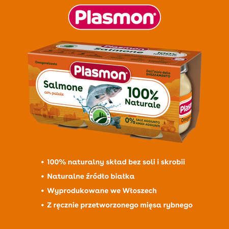 PLASMON Obiadek Łosoś z ziemniakami 2x80g