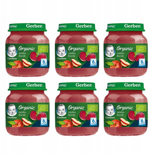 GERBER Organic jabłko-burak 125g x 6 sztuk