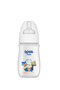 WEE BABY Butelka PP z szeroką szyjką 250ml biały