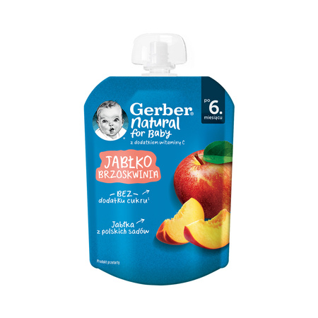 GERBER Natural Mus jabłko. brzoskwinia. 4x 80g