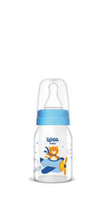 WEE BABY Butelka szklana do karmienia 125ml 0m+ niebieska