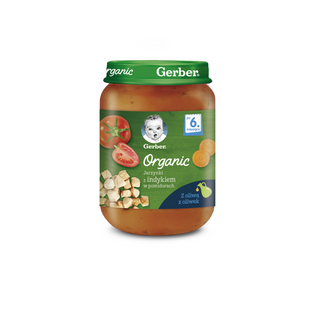 GERBER Organic jarzynki indyk w pomidorach 190g