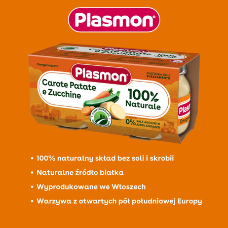 PLASMON Obiadek Marchewka ziemniaki cukinia (2x80g)x3 opakowania