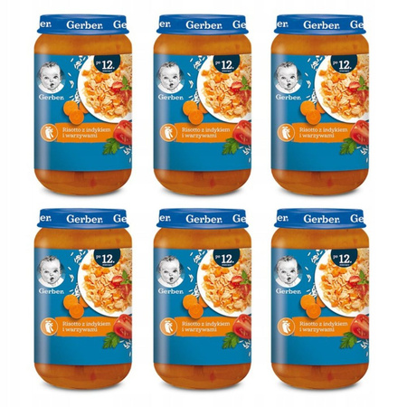 GERBER Risotto z indykiem i warzywami 250g x 6 sztuk