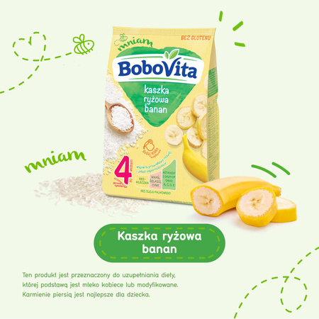 BOBOVITA Kaszka ryżowa banan, 180g