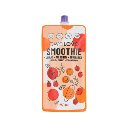 OWOLOVO Smoothie jabłko marchew truskawka. 250ml