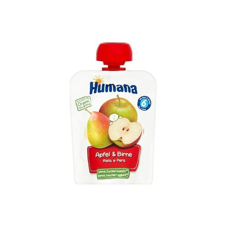 HUMANA Mus jabłko gruszka organic 90g +6m