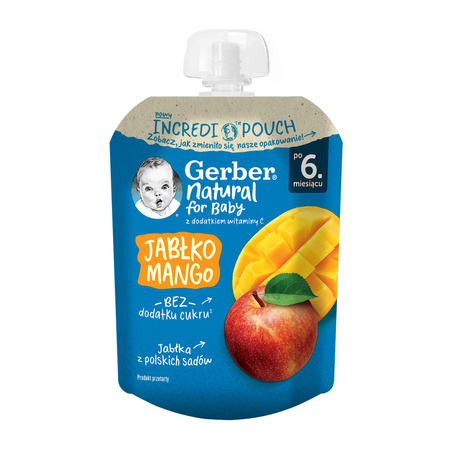 GERBER Natural Mus jabłko. mango. 6x80g