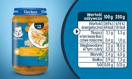 GERBER Warzywa z kurczakiem i kaszą x 6 sztuk