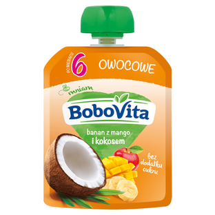 BoboVita Mus banan z mango i kokosem po 6. miesiącu 80 g