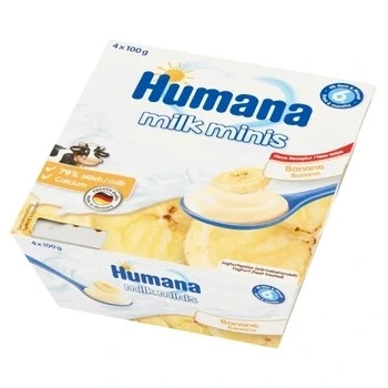 HUMANA Deserek mleczny, bananowy 4x100g