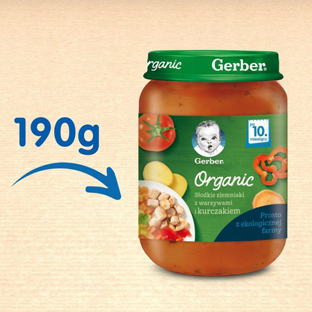 GERBER Organic sł ziemniaki z warzyw i kurcz x 6 sztuk