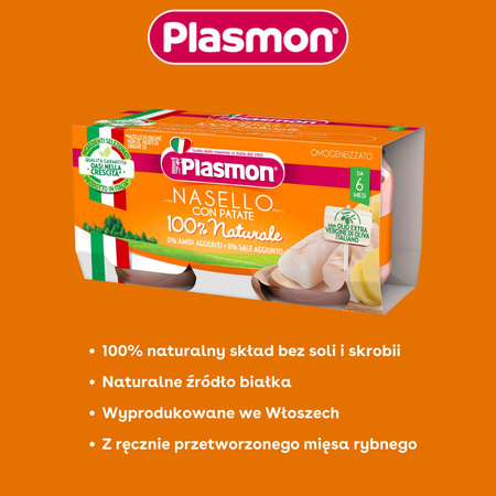 PLASMON Obiadek Morszczuk z ziemniaczkami (2x80g)x3 opakowania