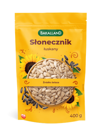 BAKALLAND Słonecznik łuskany, 400g