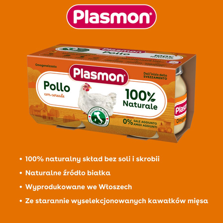 PLASMON Obiadek Kurczak (2x80g) x3 opakowania