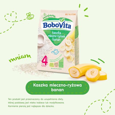 BOBOVITA Kaszka mleczno-ryżowa banan, 230g