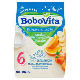 BOBOVITA Kaszka mleczno-ryżowa 3 owoce, 230g