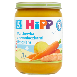 HIPP Marchewka z ziemniaczkami i łososie BIO 190g