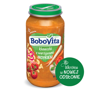 BOBOVITA Kluseczki z warzywami i indykiem, 250g