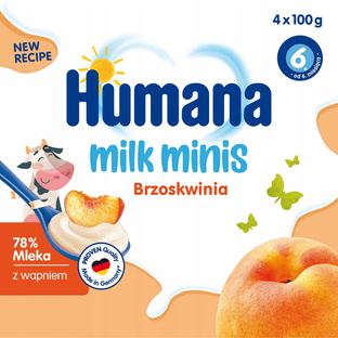 HUMANA Deserek mleczny, brzoskwiniowy 4x100g