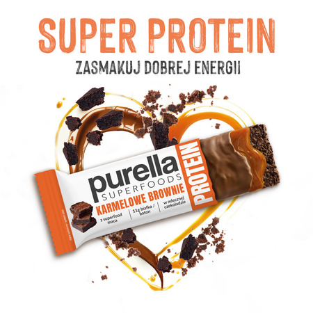 Baton Proteinowy Protein Bar Karmelowe Brownie 11g białka Purella 45g