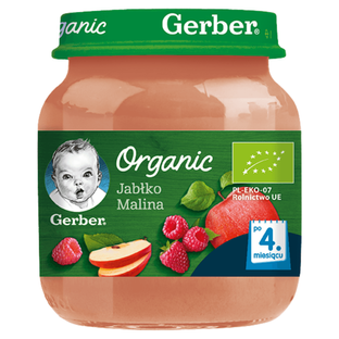 GERBER Organic jabłko-malina 125g