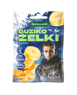 BAKALLAND KLEKS Guziko żelki Bananowe 34g