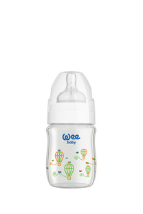 WEE BABY Butelka żaroodporna z szeroką szyjką 120ml 0m+ biel