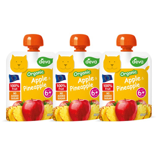 DEVA Organic Mus owocowy jabłko ananas 3x90g