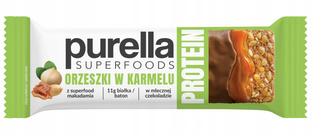 Baton Proteinowy Protein Bar Orzeszki w Karmelu 11g białka Purella 45g