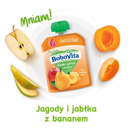 BoboVita Mus morele z jabłkiem i gruszką po 6. miesiącu 6x80 g