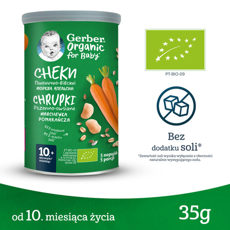 GERBER ORGANIC Chrupki Marchewka Pomarańcza 3x35g