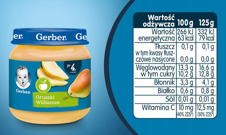 GERBER Deserek gruszki Wiliamsa x 6 sztuk