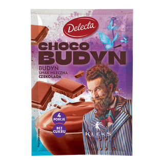 DELECTA Choco Budyń smak mleczna czekolada bez cukru 42g 4 porcje KLEKS