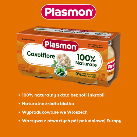 PLASMON Obiadek Kalafior (2x80g)x3 opakowania