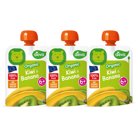 DEVA Organic Mus owocowy kiwi i banan 3x90g