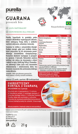 PURELLA Guarana Bio, 21g