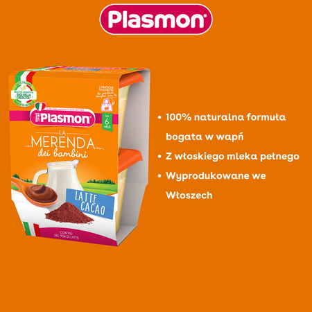 PLASMON Mleczny deserek czekoladowy 2x120 g