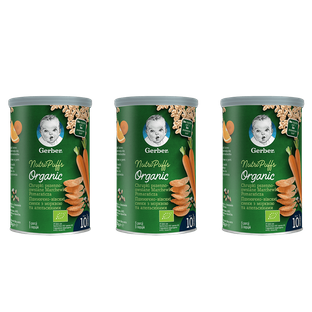 GERBER ORGANIC Chrupki Marchewka Pomarańcza 3x35g