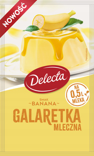 Galaretka mleczna smak banana 60g lekka pianka deser aksamit Delecta