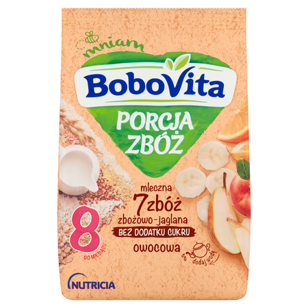 BOBOVITA Porcja Zbóż mleczna 7 zbóż owoc, 210g