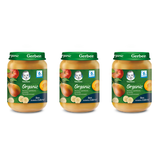 GERBER Organic banan.grusz.brzos. 190g x 3 sztuk