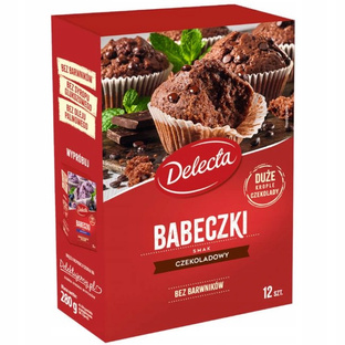 DELECTA Babeczki smak czekoladowy z czekoladą 280g