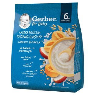 GERBER Kaszka Mleczna Ryżowo-Owsiana Jabłko Morela po 6. miesiącu 160g