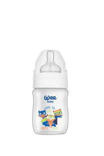 WEE BABY Butelka PP z szeroką szyjką 150ml biały