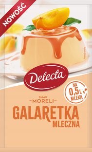 Galaretka mleczna smak moreli 60g lekka pianka deser aksamit Delecta