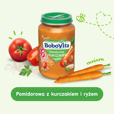 BOBOVITA Pomidorowa z kurczakiem i ryżem, 190g