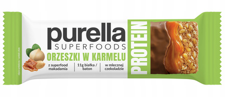 Baton Proteinowy Protein Bar Orzeszki w Karmelu 11g białka Purella 45g